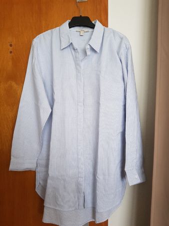 Chemisier Esprit rayé bleu et blanc, taille 40, coton bio