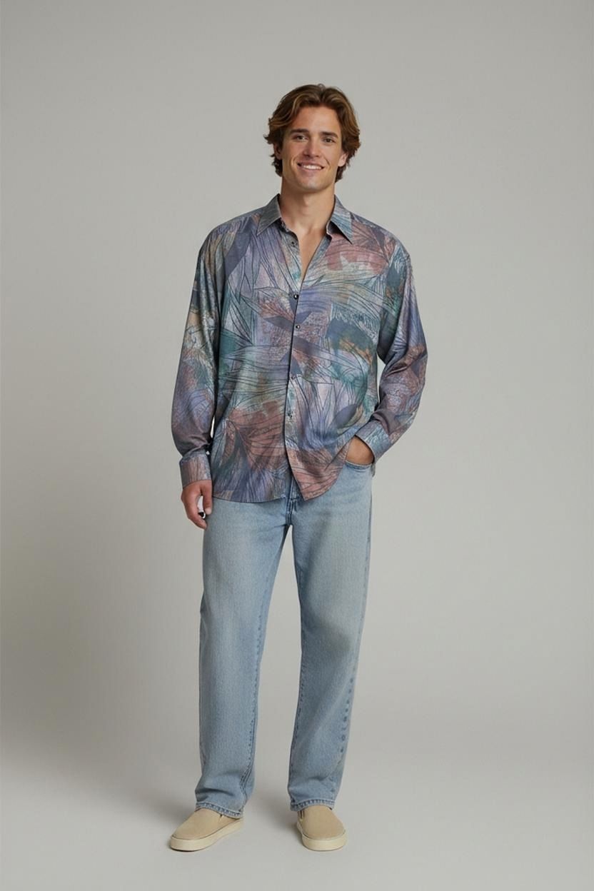 Camicie: Jean Chatel Challenge Button-Down Hemd - Pastell abstraktes – Usato da Zug venduto da vinokilo