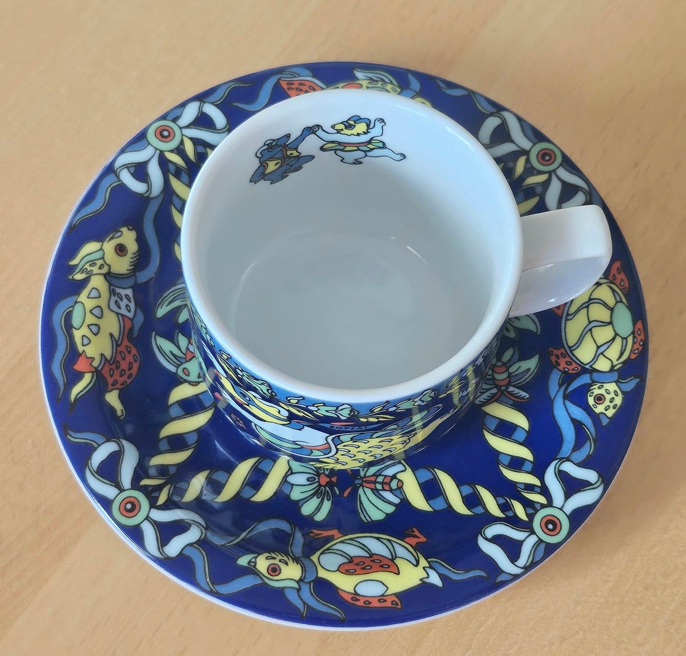 Bopla Tazze: Bopla Evolution Kaffeetasse mit UT Rosetta Teddy blau – Nuovo (secondo la descrizione) da Dietikon venduto da erdbeeren 4