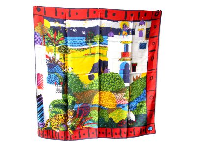 Ken Scott Seidentuch - buntes, exotisches Foulard/Carre