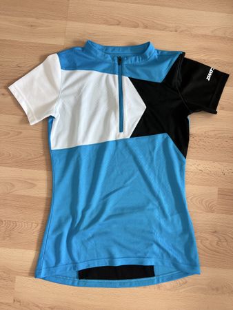 Radtrikot Zimtstern blau weiss schwarz Grösse XS