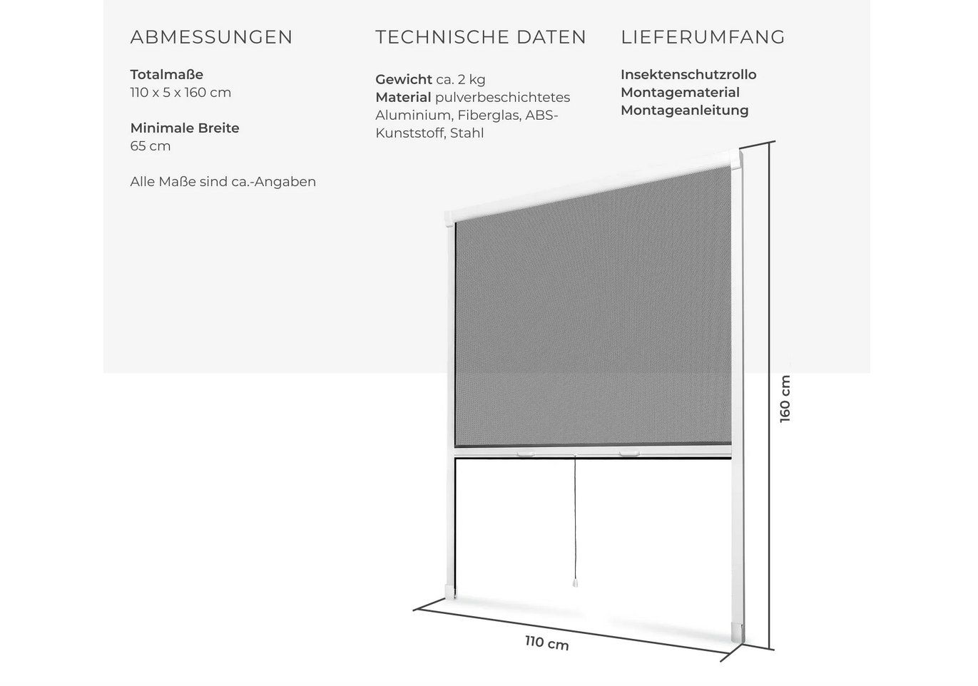 Altro per la casa: Insektenschutzrollo 110 x 160 cm – Nuovo (secondo la descrizione) da Steinhausen venduto da Retourenprofis 2