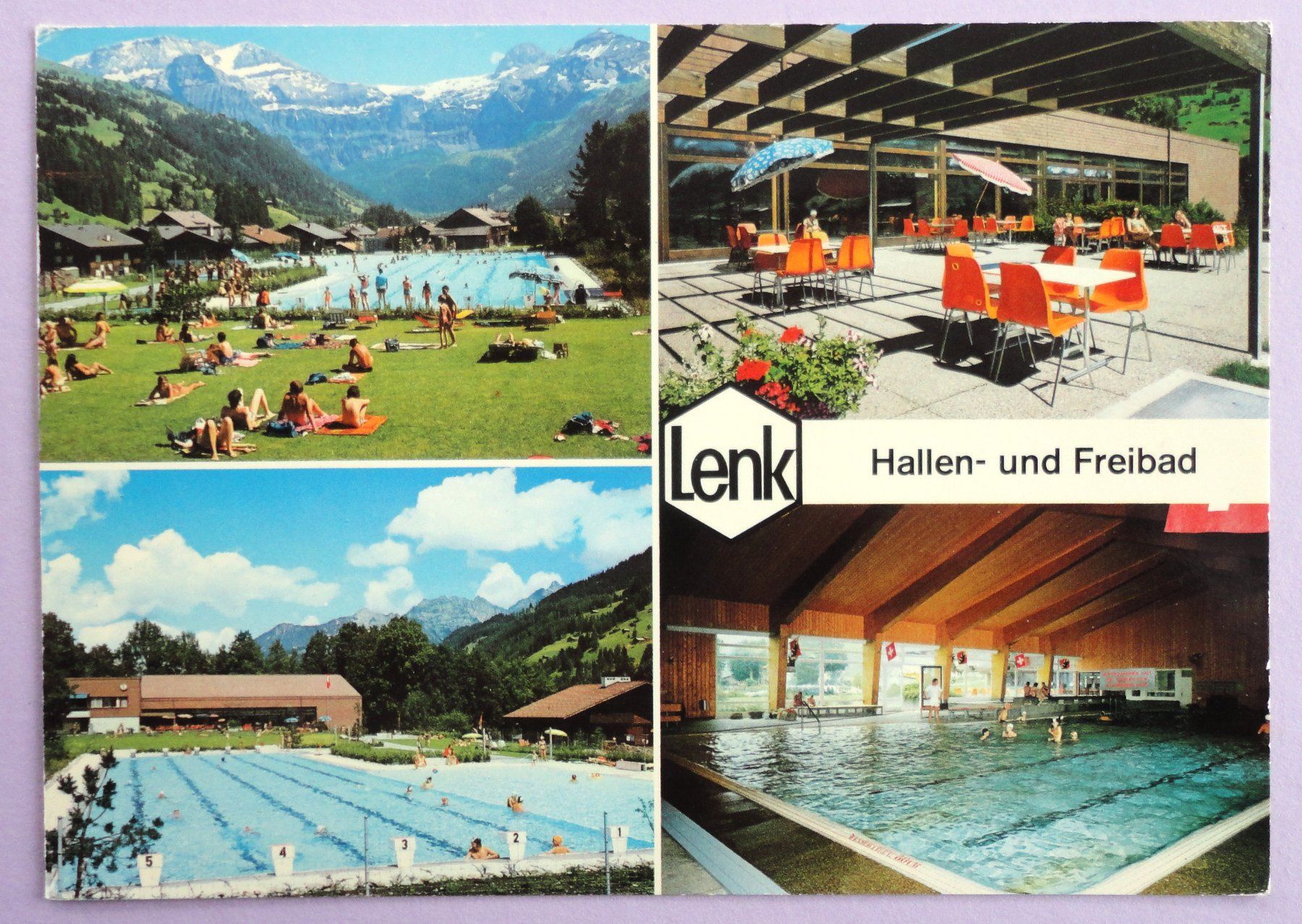 Cartoline postali: Lenk, B.O., Hallen- und Freibad – Usato da Fétigny venduto da Billy2miny