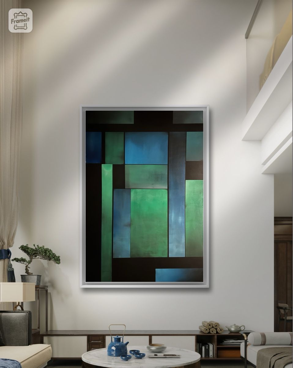 Gemälde: Tableau original - Le vitrail vert - Johny Martins – Neu (gemäss Beschreibung) aus Biel/Bienne von Wizy-shop 2