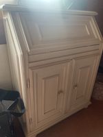 Bureau secretary cabinet white wood good condition