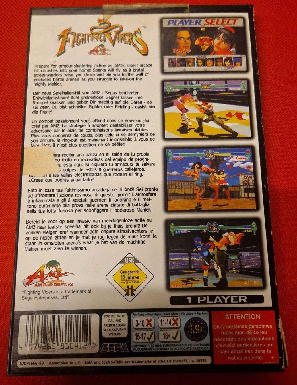 Sega Giochi: Fighting Vipers - Sega Saturn – Usato da Villars-sur-Glâne venduto da MrLobTec 1