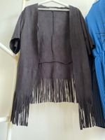 Qualität Veste Kimono Noire à Franges, taille M/L, Suède