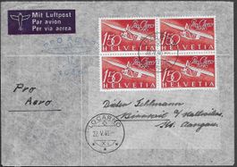 1946 Luftpost Luzern-Locarno AERO F45 o 4erBlock Top ab 1.-