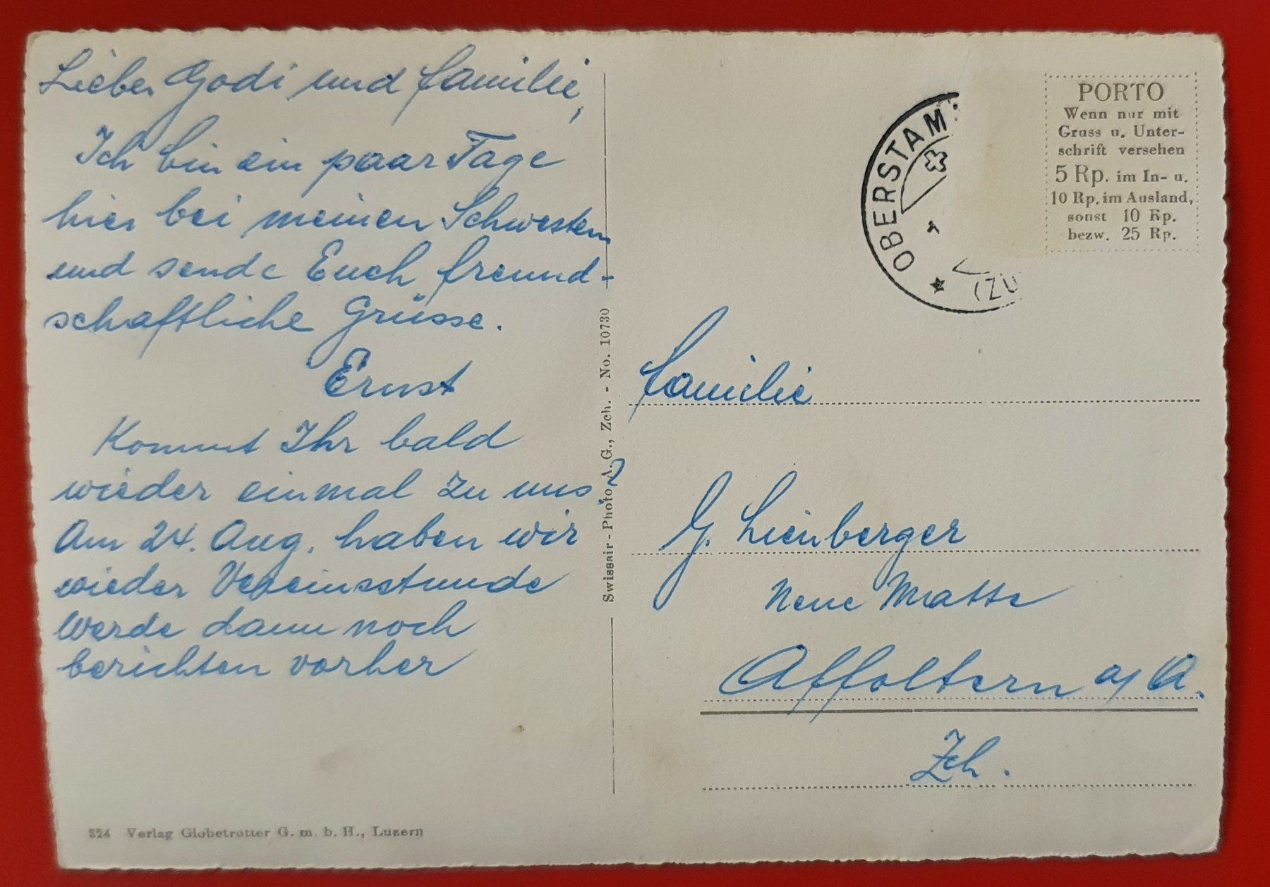 Cartoline postali: Flugaufnahme Oberstammheim – Usato da Kreuzlingen venduto da Rschweiz1 1