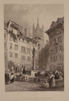 LAUSANNE PLACE DE PALUD, STAHLSTICH 1834