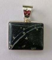 Schöner Pyrithaltiger Tonschiefer Anhänger Silber 925