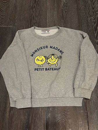 Sweat léger gris "Monsieur & Madame" Petit Bateau T. 8 ans