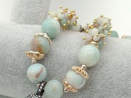 Lua 62 cm Amazonit Perle Halskette Echt Collier Amazonite