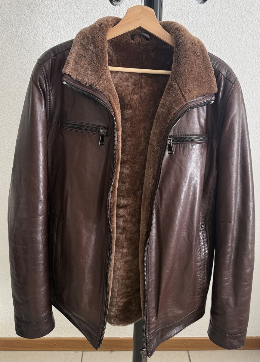 Giacche: Men's Leather Jacket Brown VIAROMA Size 50 Lined – Usato da Bulle venduto da nik_9lt2