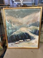Tableau hivernal huile sur panneau signé1972, à saisir!