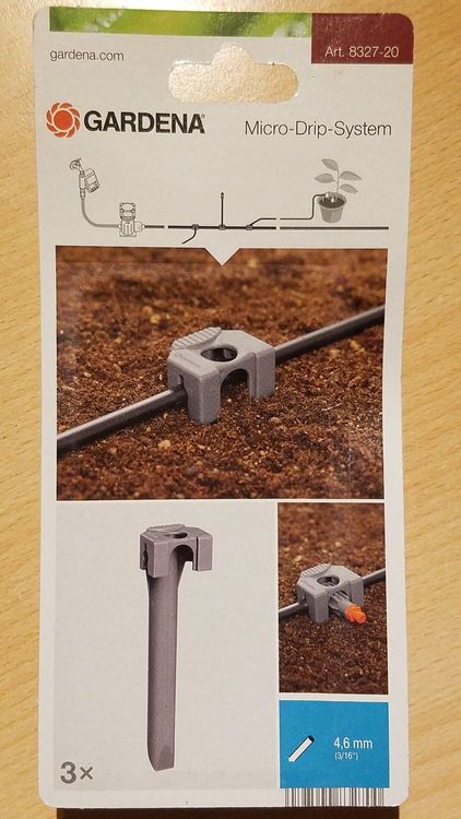 Gardena Micro-Drip System Pipe Holders - 15 Pieces For 4.6mm Drip Tubes & Distributor Pipes