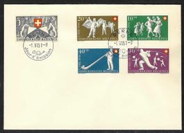 1951, B51-55 auf unadr. FDC gestempelt BERNE franz. (15841)