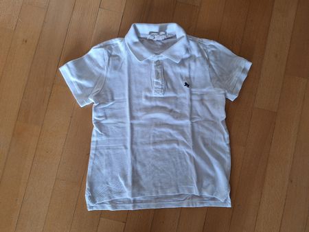 weisses Poloshirt von H&M in Gr. 122/128