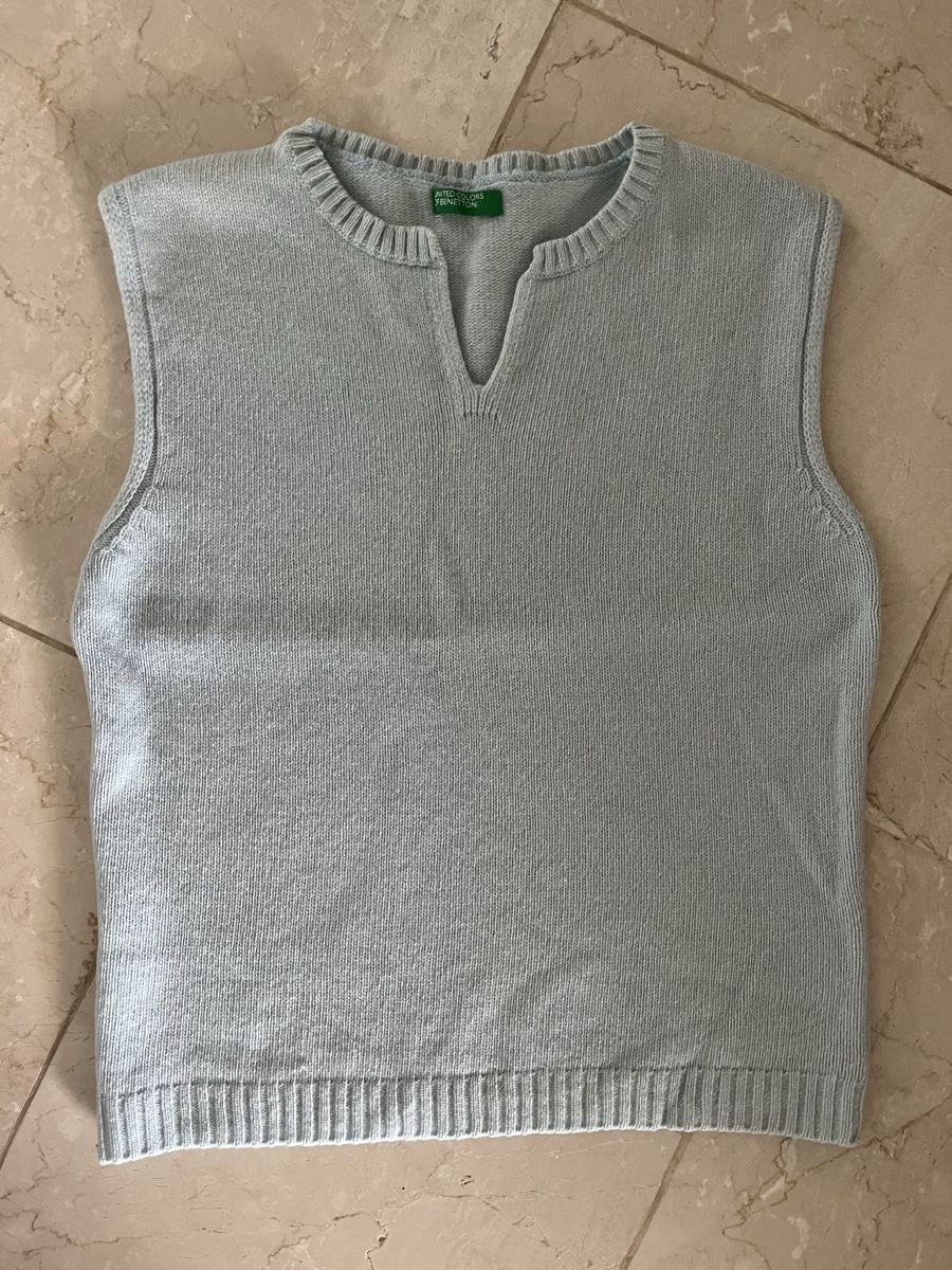 Benetton Gilets & Westen: eisblauer Pullunder, ärmelloser Pullover, Gilet XS Benetton – Gebraucht aus Jona von simsa02 1
