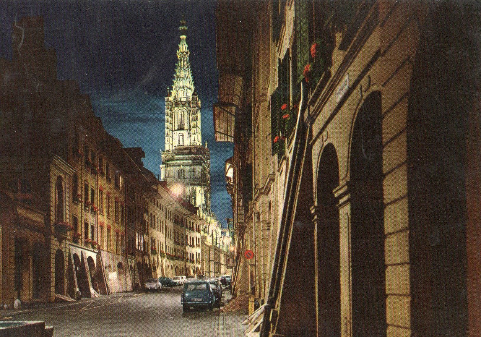 Ansichtskarten: Bern - Das Münster bei Nacht – Gebraucht aus Melano von pisonsdro
