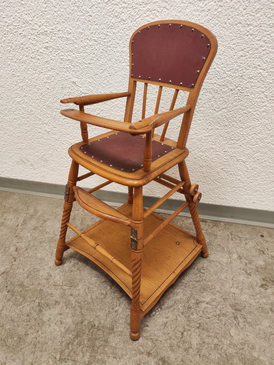 WOONEKY Puppen Hochstuhl - Rosa Miniatur Möbel Für Rollenspiele Mädchen 56cm