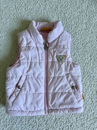 Steiff Weste rosa mit Bären Applikation Grösse 92