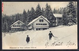 AK Le Locle, Hotel Monplaisir im Winter