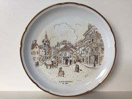 SUISSE LANGENTHAL assiette murale Pl. Centrale 1907 LAUSANNE