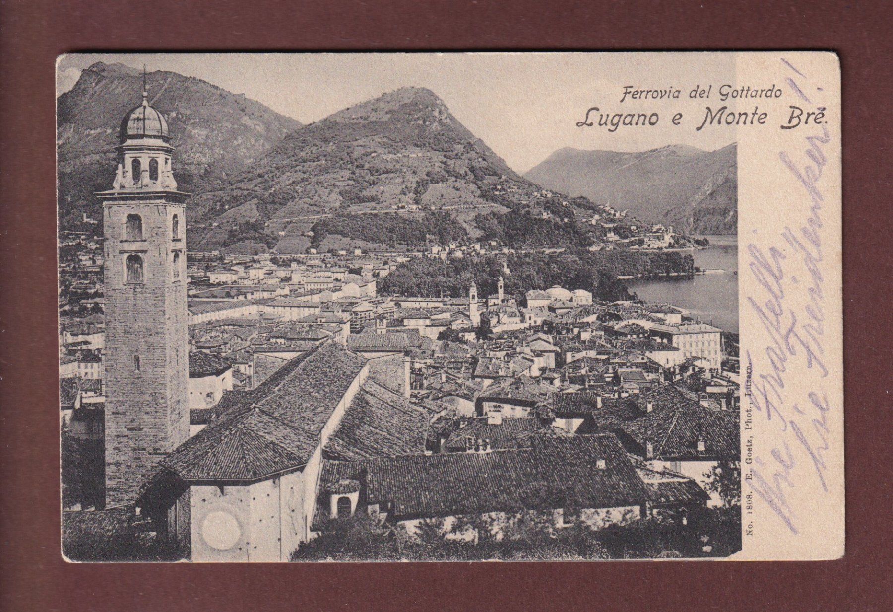 Cartes postales: LUGANO - Chiesa - Monte Brè - 1908 – D'occasion à Pully par nicecards