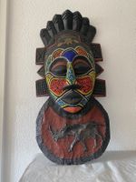 Grande sculpture murale africaine en bois – 75 × 35 cm