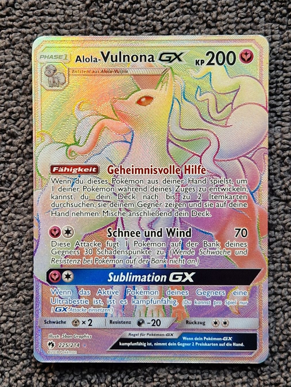 Pokémon Carte collezionabili: Pokemon Vulnona GX 225/214 – Usato da Gossau SG venduto da Sev7ven