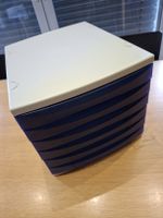 Schubladenbox Ablagebox Kunststoff weiss/blau 6 Schubladen