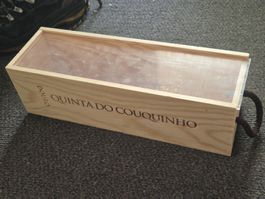 Weinkiste leer mit Plexiglasdeckel 37.5x12x11.5 cm
