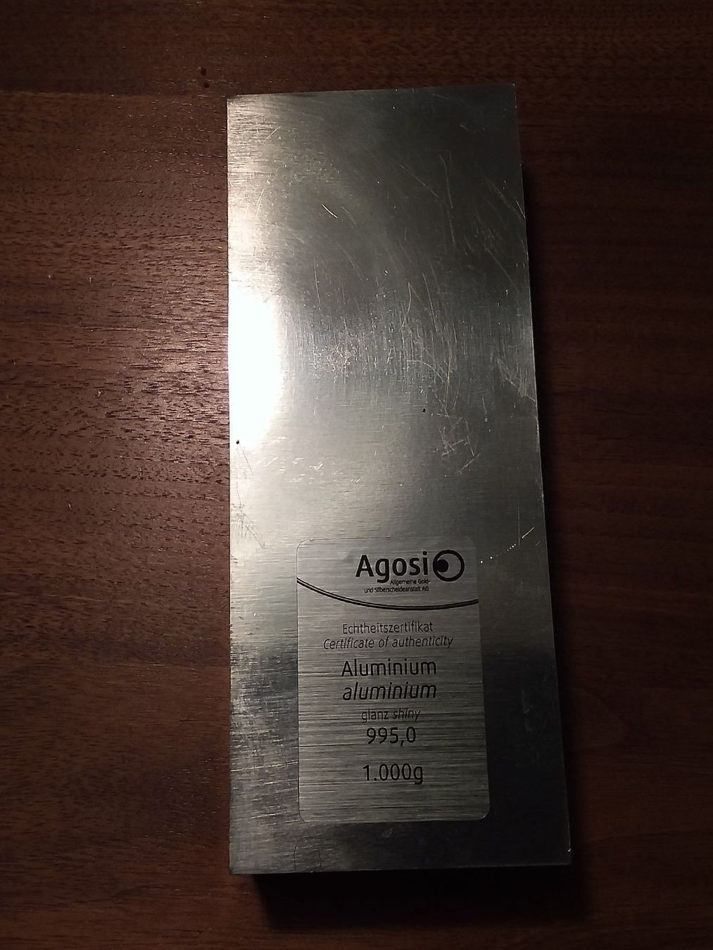 Metalli preziosi: Aluminium Barren 1 Kg – Nuovo e nell'imballaggio originale da Schwyz venduto da Trofana 9