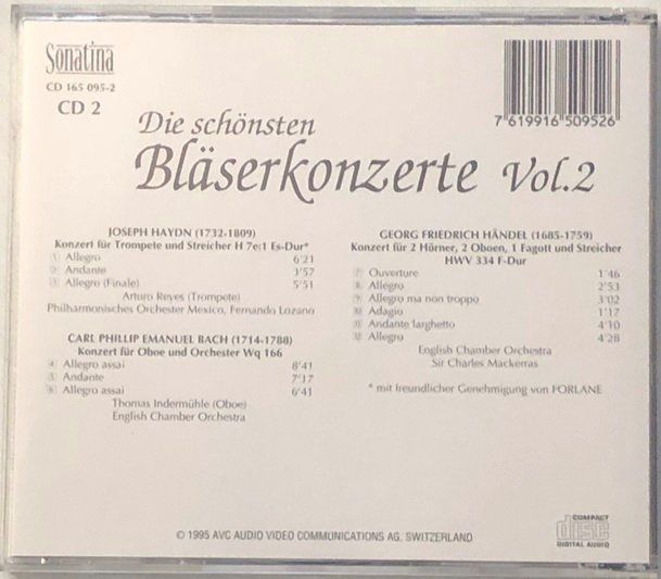CD: Die schönsten Bläserkonzerte - Vol. 2 (3 CDs) – Usato da Grüningen venduto da azulblanco 3