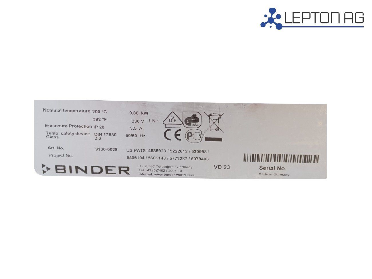 Altro in Accessori per animali: Binder VD 23 Vacuum Drying Chamber – Usato da Niederdorf venduto da LeptonAG_Labor 8
