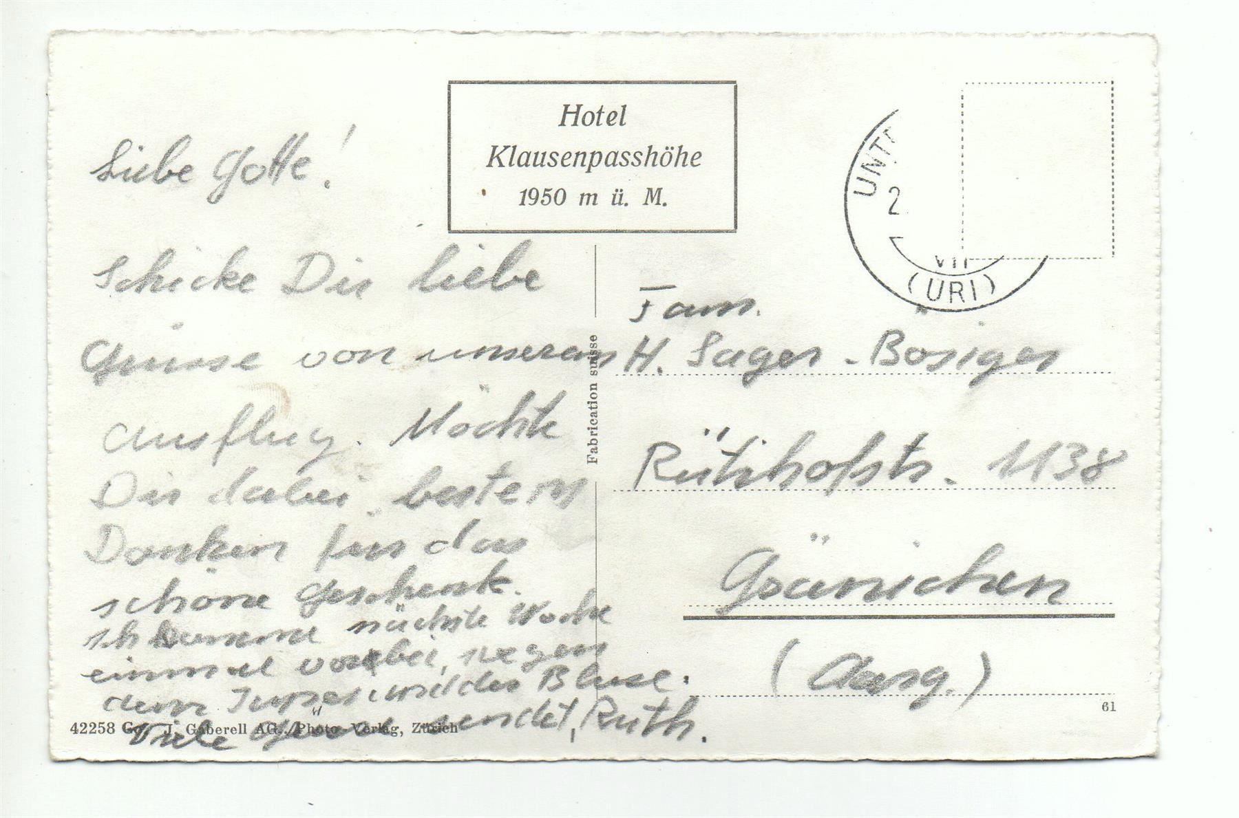 Cartoline postali: KLAUSENPASS Postauto – Usato da Jona venduto da philajona 1