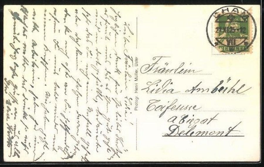 Cartoline postali: Waldpartie bei Uster, gelaufen 1925 – Usato da Frauenfeld venduto da POML 1