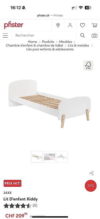 Letti: Lit enfant Pfister 90x200 – Usato da Versoix venduto da gre_vc2f
