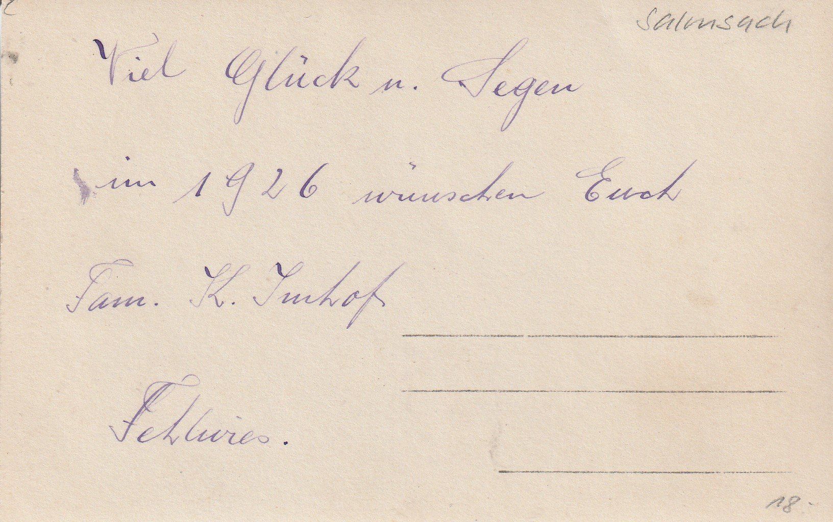 Cartoline postali: Salmsach / TG. - 1926 – Usato da uttwil venduto da Koehlerfred 1
