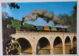 ORIGINAL-DAMPFLOKOMOTIVE AUF VIADUKT RÜMLINGEN