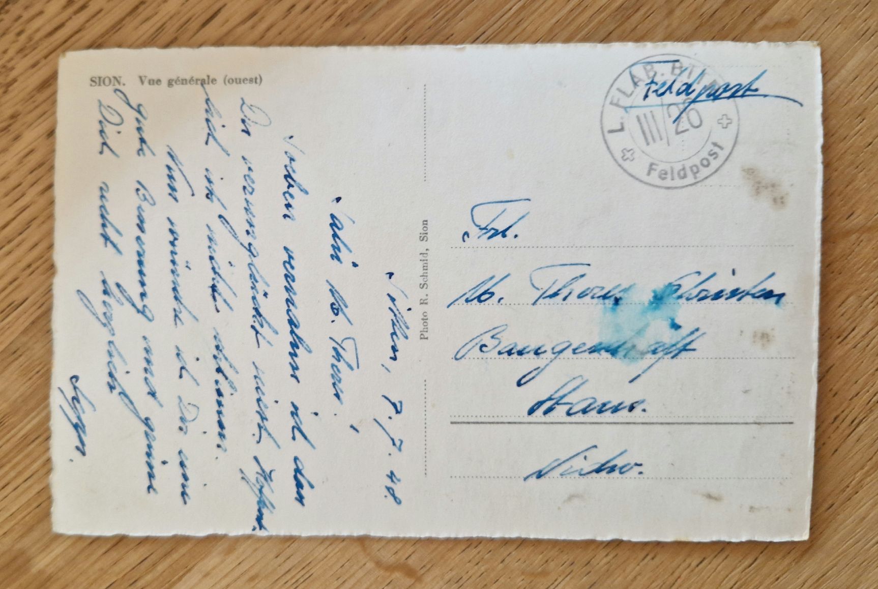 Cartoline postali: Sion, Feldpost  L. Flab III/26 – Usato da Ebikon venduto da Donar50 1