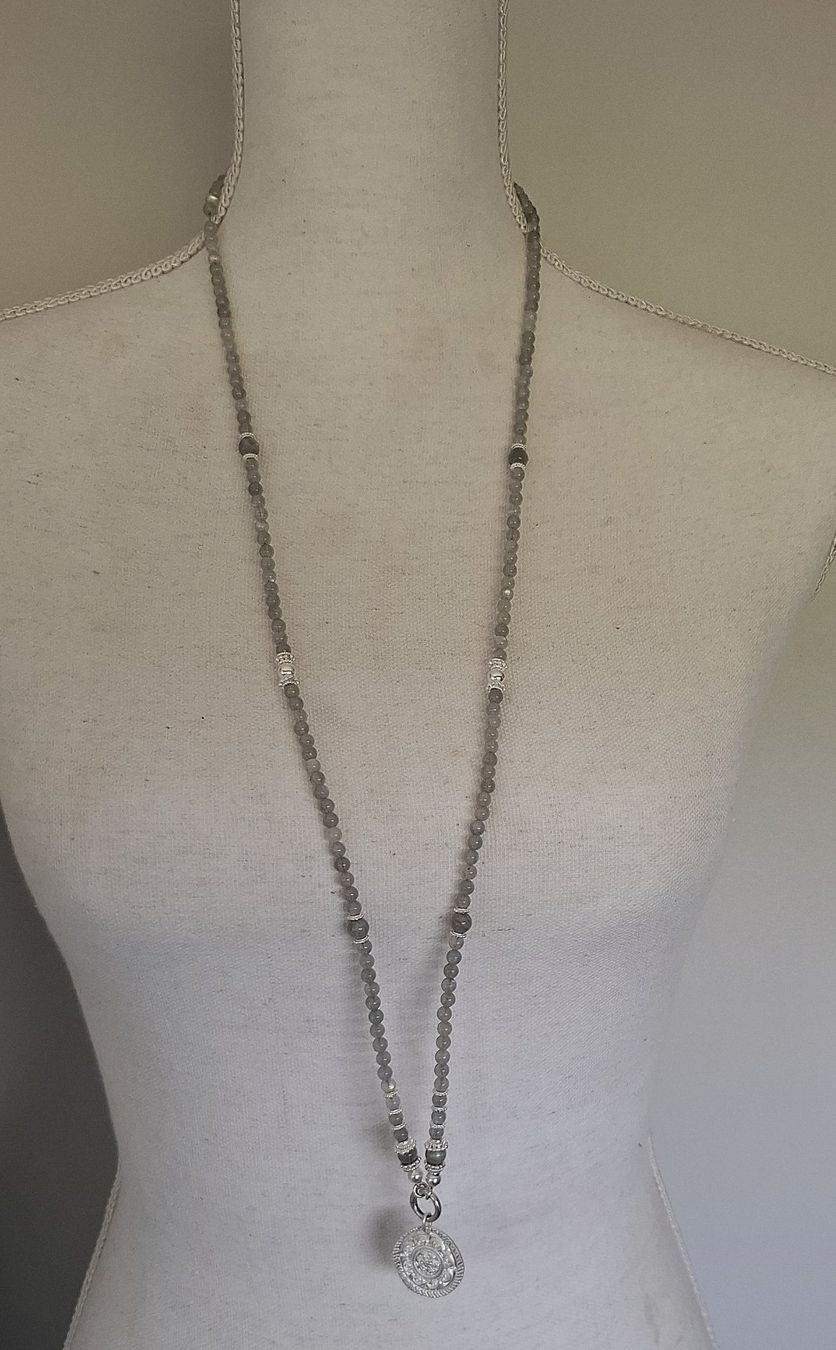 Catenine: LABRADORIT -  Edelsteinkette - Sterling Silber - grau – Nuovo e nell'imballaggio originale da Mühlethal venduto da nicita-modeschmuck 5