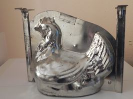 Vintage Schokoladen Giessform aus Metall - Henne