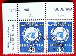 D VII ONU UNO 21 PAAR 10 J, VEREINTE NATIONEN 1955 ET VOLLG.