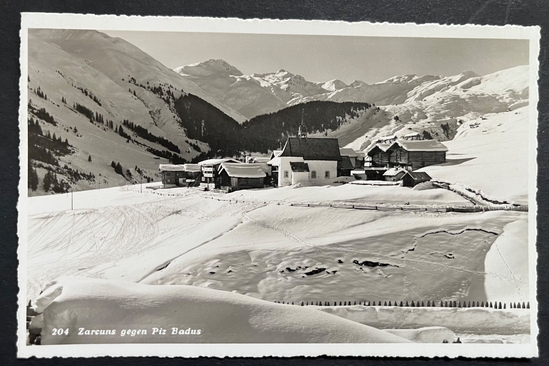 Cartoline postali: Zarcuns gegen Piz Badus ca. 1950 – Usato da Ostermundigen venduto da DaxKarten-75