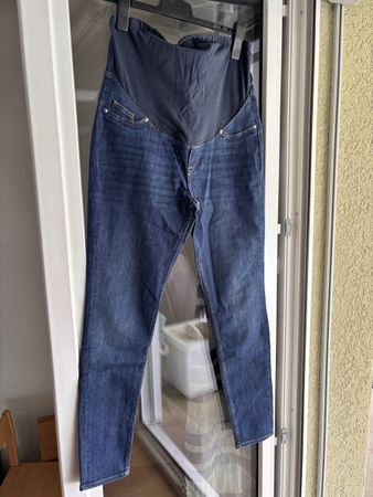 Umstandshose H&M Mama Super Skinny blau Grösse L neuwertig