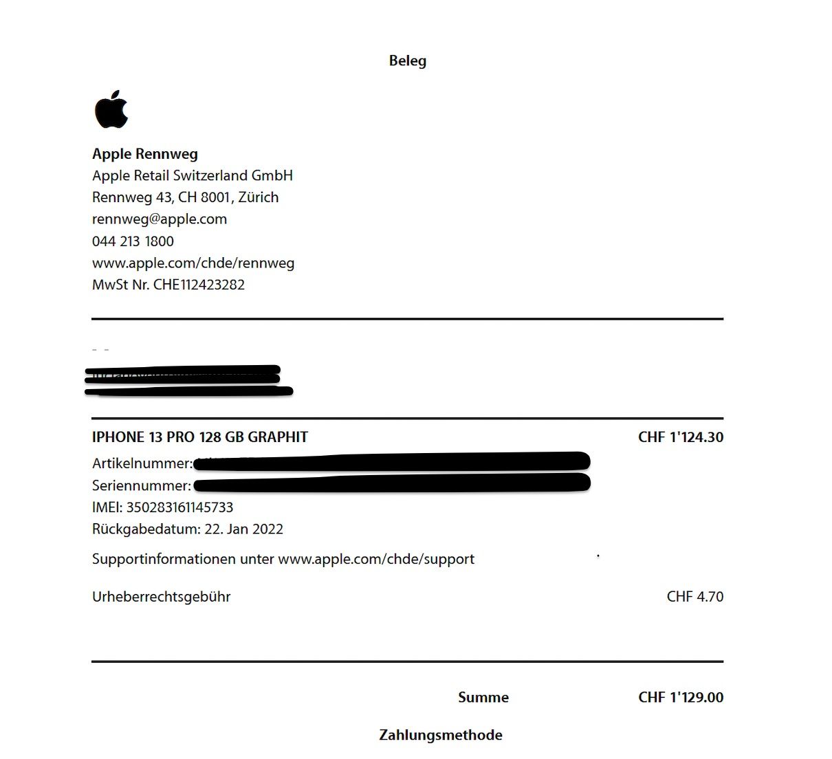 Apple Telefoni cellulari / Smartphones: iPhone 13 Pro 128 Gb – Usato da Zürich venduto da cha_bt6t 5