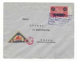1925 Brief int. Flugmeeting Genf mit Vignette 30c nach Basel