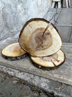 Holzscheiben 8 Stück Natur Dekoration rustikal roh
